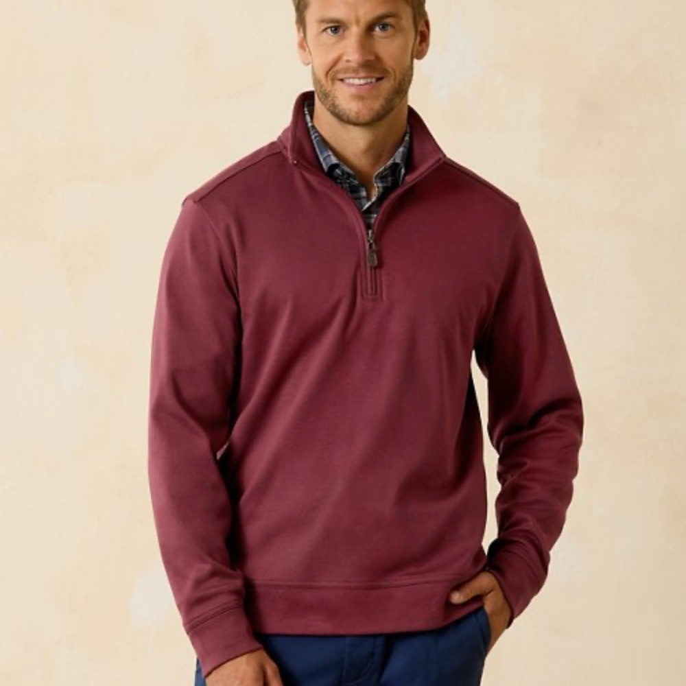 Tommy Bahama Maroon Quarter-Zip Pullover